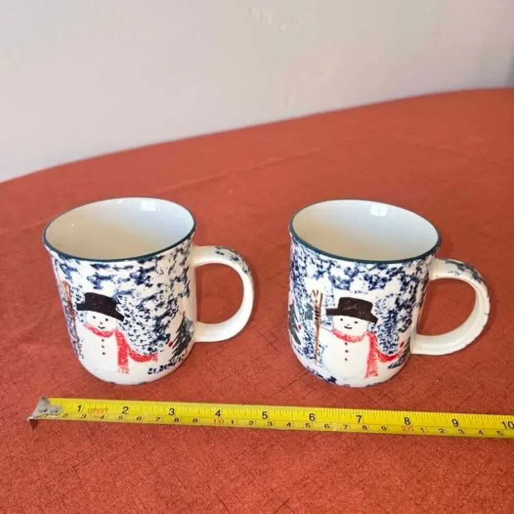 Thomson Pottery Snowman Mug Set